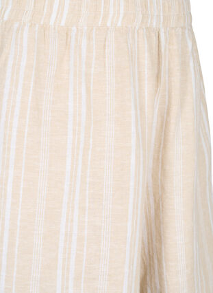 Zizzi Stripete shorts i en blanding av lin og viskose, Beige, Packshot image number 2