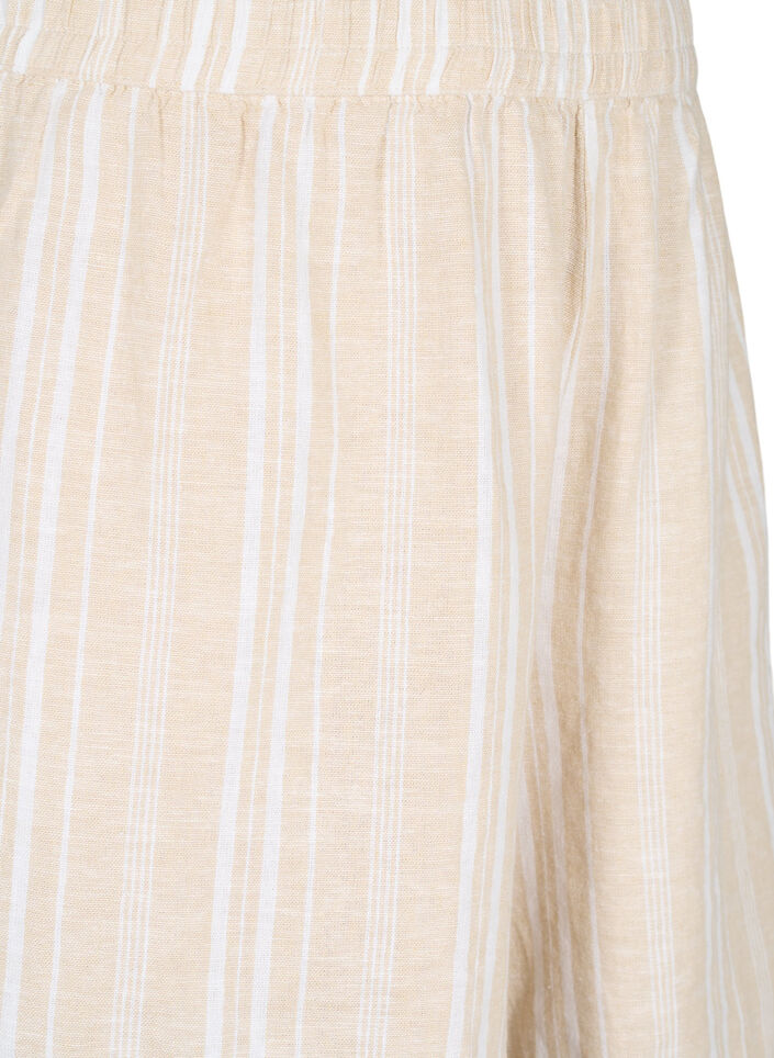 Stripete shorts i en blanding av lin og viskose, Beige, Packshot image number 2