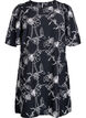 Kort A-formet kjole med brodert m&oslash;nster, Svart, Packshot image number 0