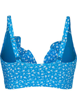 Blomstrete bikini med volanger, Blue Flower Print, Packshot image number 1