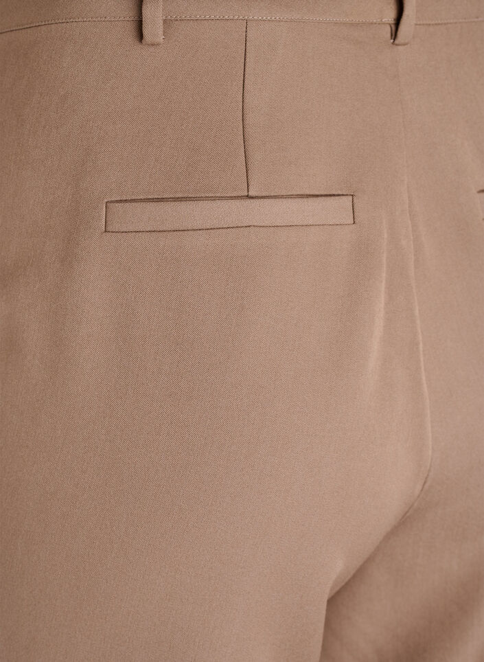 H&oslash;ytlivs dressebukser med rette ben, Brun, Packshot image number 3