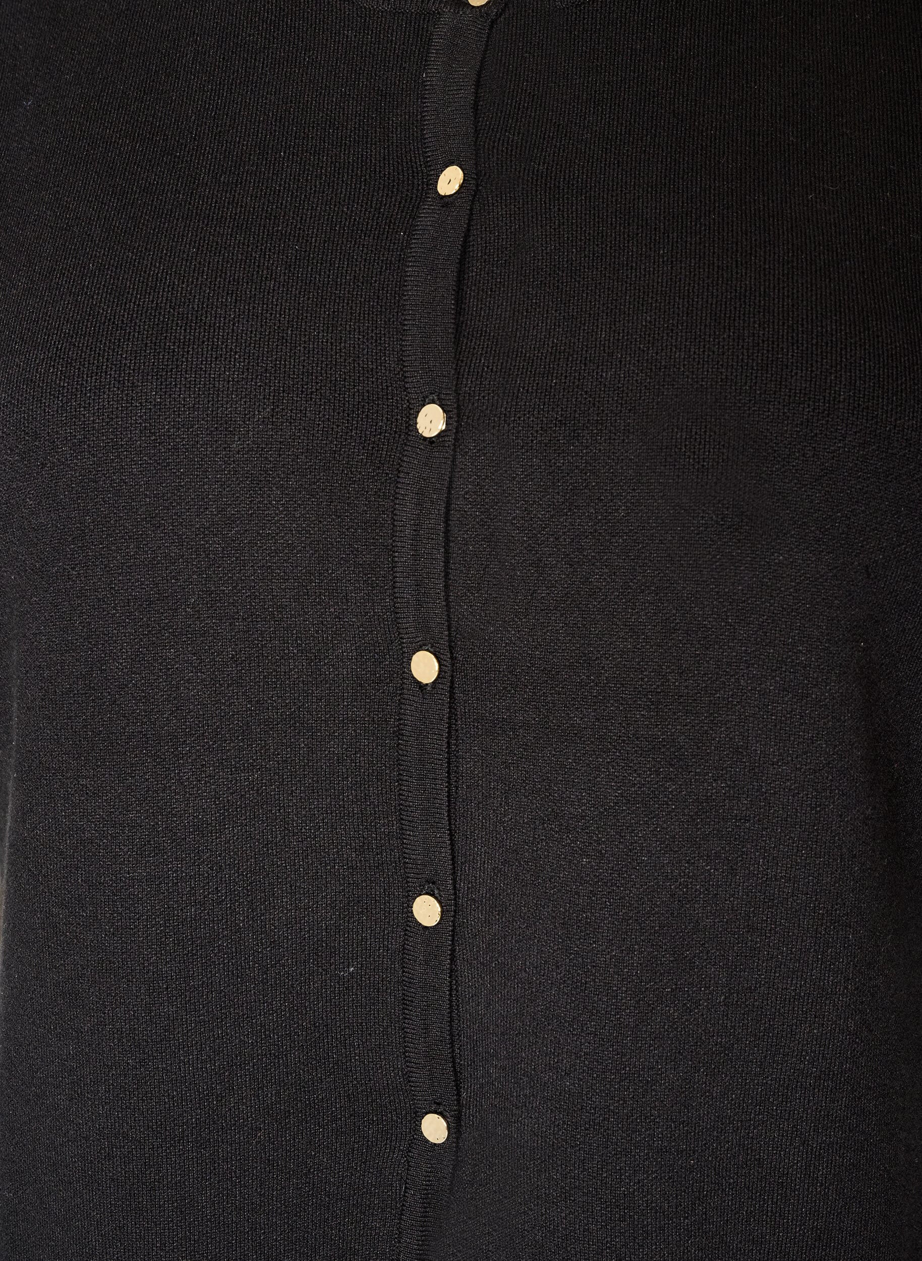 ZizziStrikkevest med blondekant, Svart, Packshot image number 2