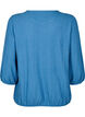 Bluse med tekstur og 3/4 ermer, Bl&aring;, Packshot image number 1