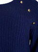 Ribbestrikket genser med dekorative knapper, Blå, Packshot image number 2