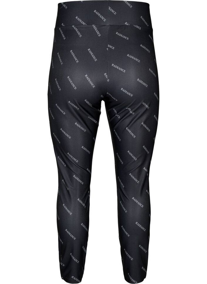 Leggings med teksttrykk, Black Radiance, Packshot image number 1