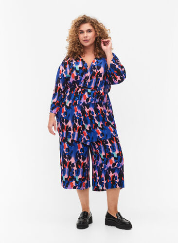 Kimono i viskose med mønster, Colorful Animal, Model image number 2