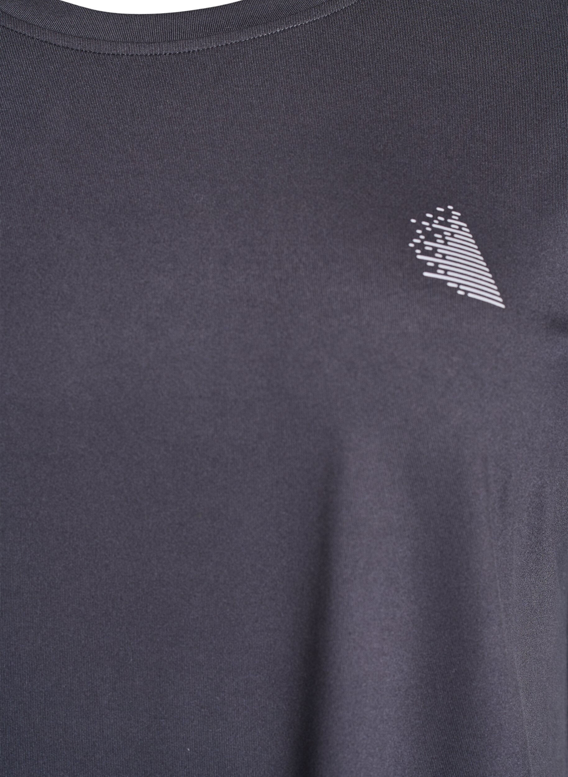 ZizziEnsfarget trenings-T-skjorte, Gr&aring;, Packshot image number 2