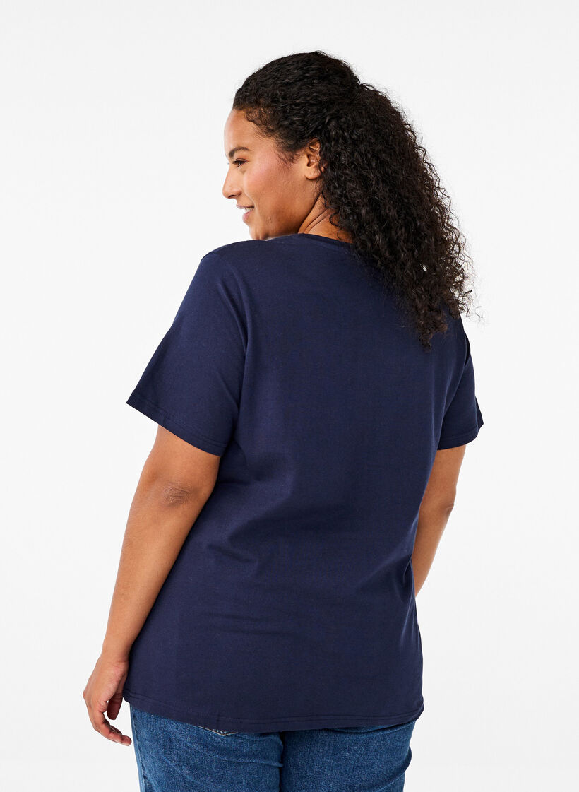 Organisk bomulls-t-skjorte med print, Night Sky Printet, Model image number 1