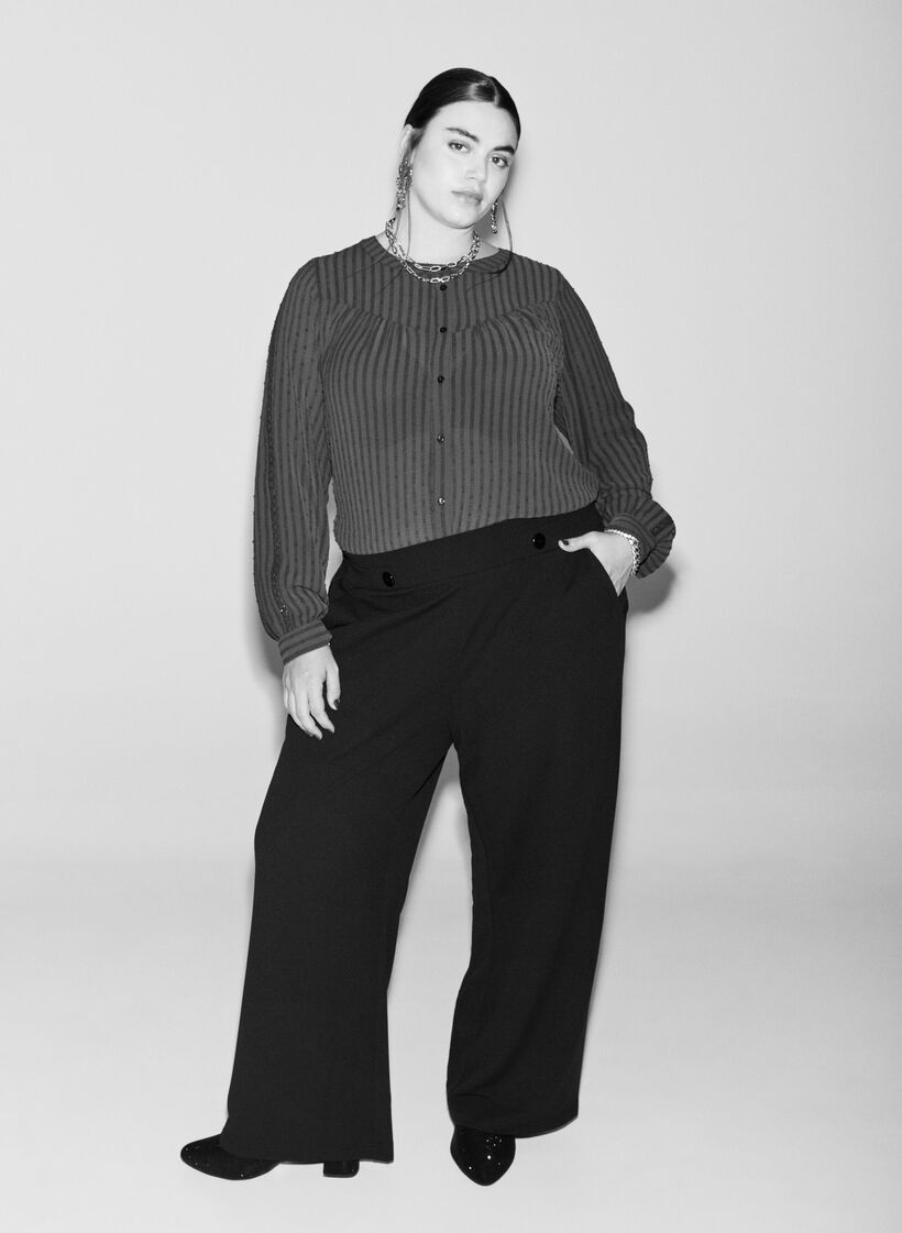 Loose fit bukser med lommer, Svart, Image image number 0