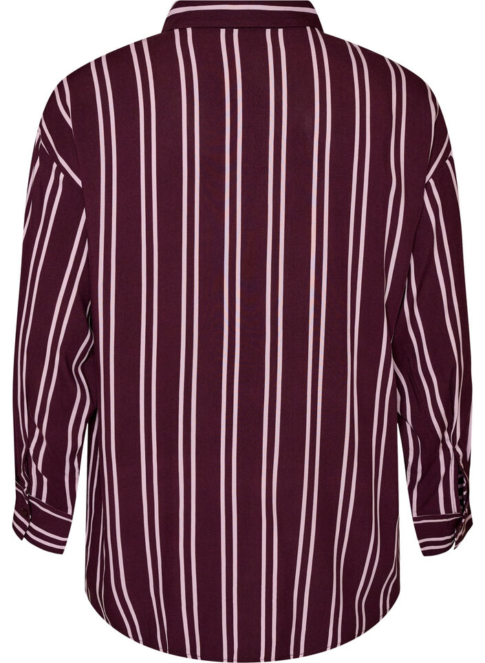 Stripete nattkjole, M&oslash;rk Bordeaux, Packshot image number 1