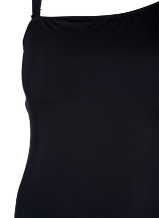 Zizzi Badedrakt med asymmetrisk utringning, Black, Packshot image number 2