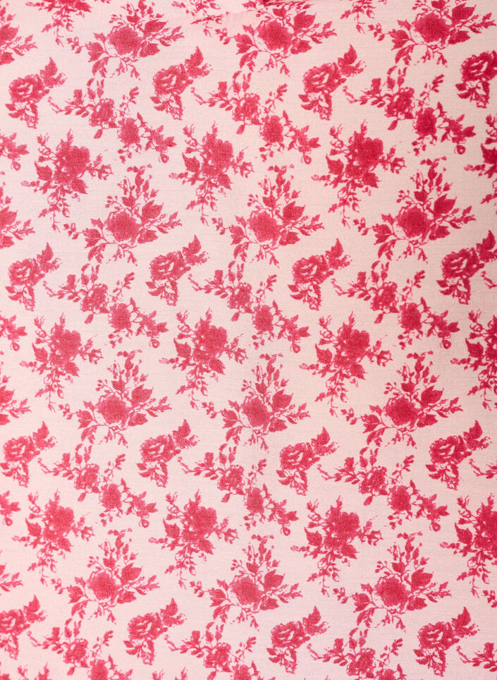 Bluse i blomstrete viskose med ballongermer, R&oslash;d, Packshot image number 2