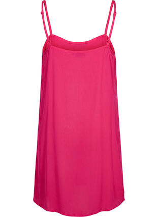 Ensfarget kjole i viskose med stropper, Bright Rose, Packshot image number 1