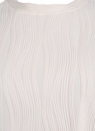 Zizzi Bluse med korte ermer og bølget tekstur, Beige, Packshot image number 2