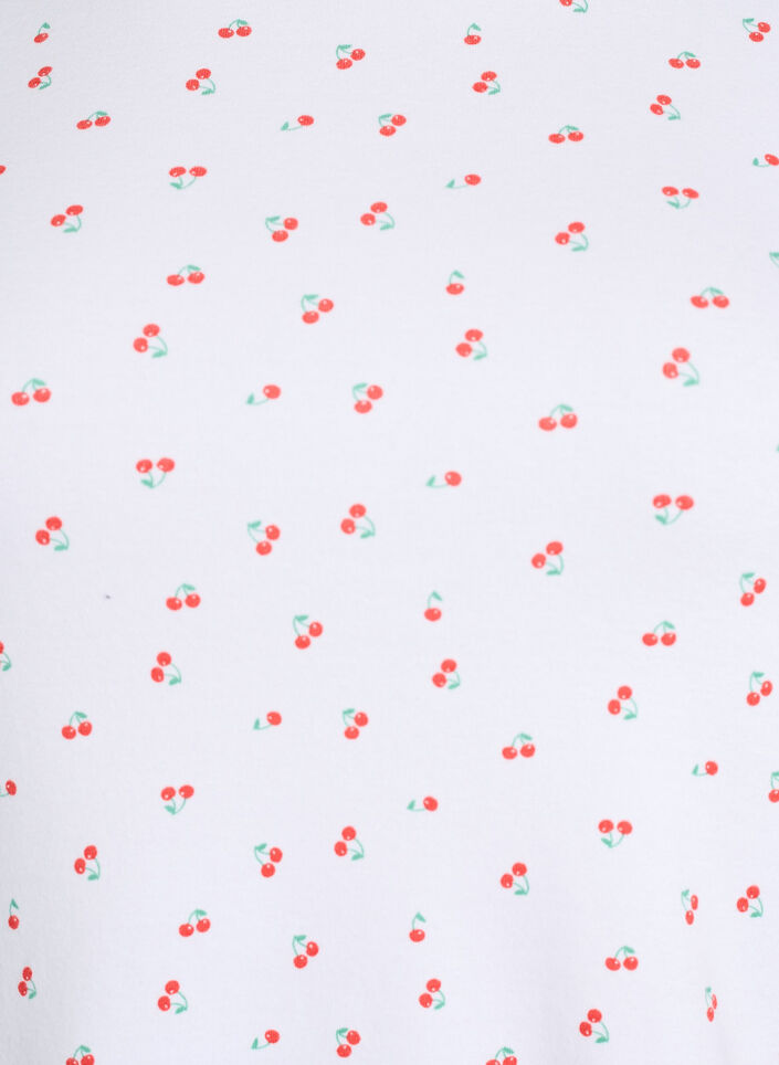 Bomulls T-skjorte med heldekkende trykk, Vanilje, Packshot image number 2