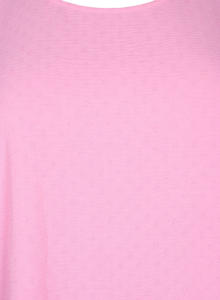 Langermet bluse med tekstur, Rosebloom, Packshot image number 2