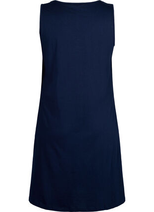 Ermeløs kjole i bomull med A-form, Navy Blazer solid, Packshot image number 1