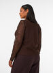 Bluse i mesh med blomster og paljetter, Brun, Model image number 2