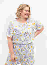 Oversize pysjamas T-skjorte med mønster, Lavender Blue AOP, Model