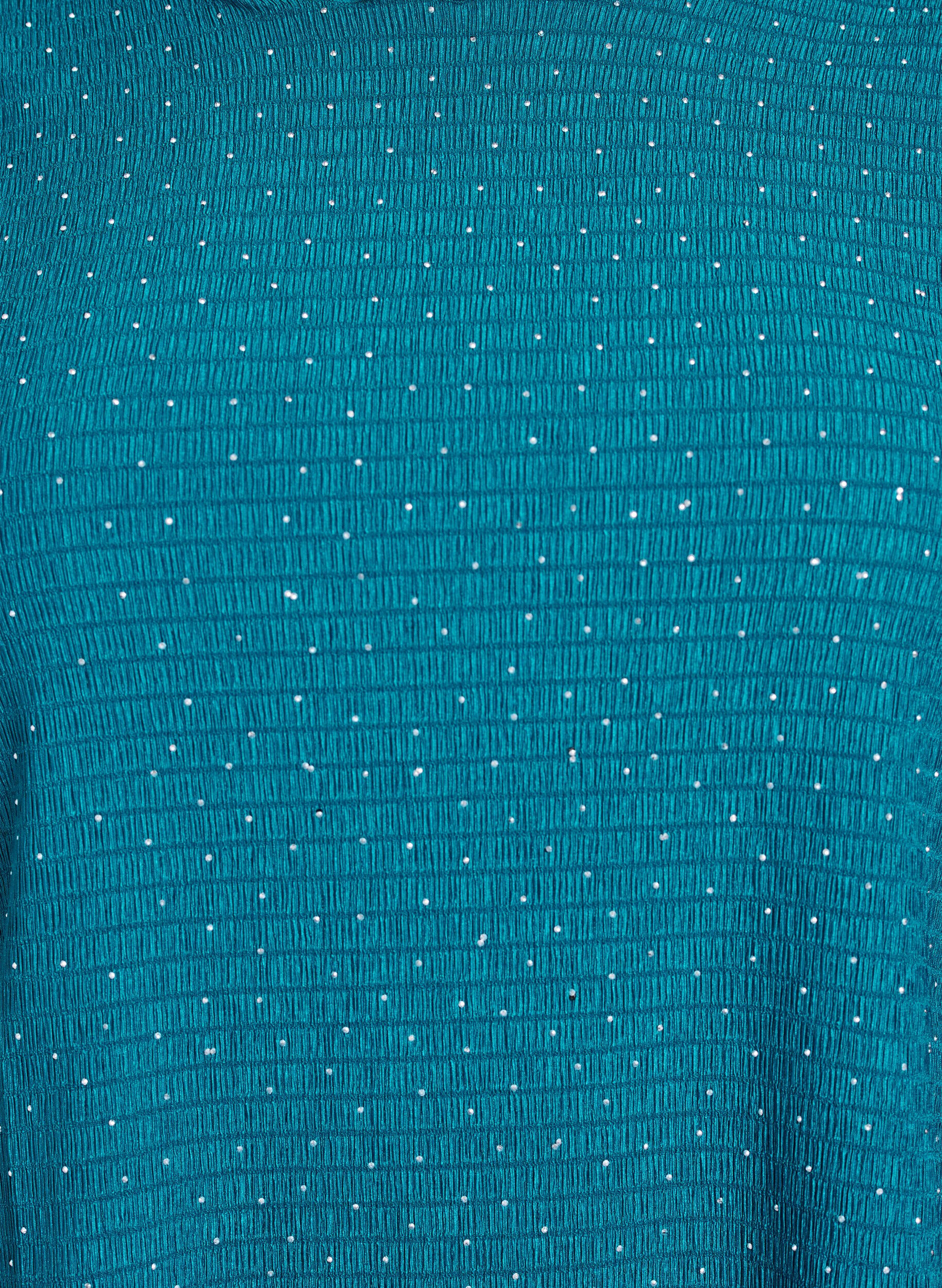 Zizzi Langermet bluse med rhinsteiner, Bl&aring;, Packshot image number 2