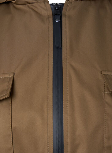 Vindtett parkas med justerbar midje, Teak, Packshot image number 3