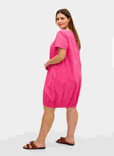 Kortermet kjole i bomull, Beetroot Purple, Model image number 1