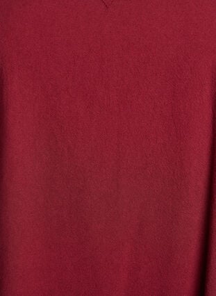 Zizzi Kort bomullskjole med V-hals, Mørk Bordeaux, Packshot image number 2