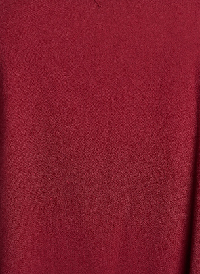 Kort bomullskjole med V-hals, Mørk Bordeaux, Packshot image number 2