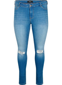 Super slim Sanna jeans med slitte detaljer