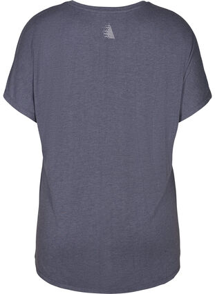 T-skjorte til trening med trykk med tekst, Odysses Gray, Packshot image number 1