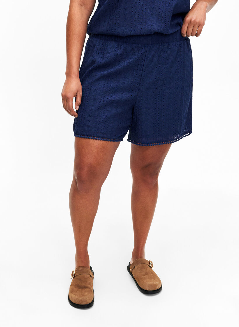 Shorts med strukturmønster, Medieval Blue, Model image number 2