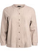 Jersey cardigan med rund hals og knapper, Beige, Packshot image number 0
