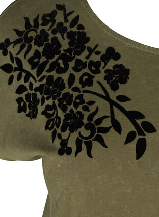 T-skjorte i bomull med mønster, Ivy Green, Packshot image number 3