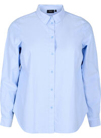 Langermet bomullsskjorte, Blå Langermet bomullsskjorte