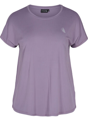 Ensfarget t-skjorte til trening, Purple Sage, Packshot image number 0