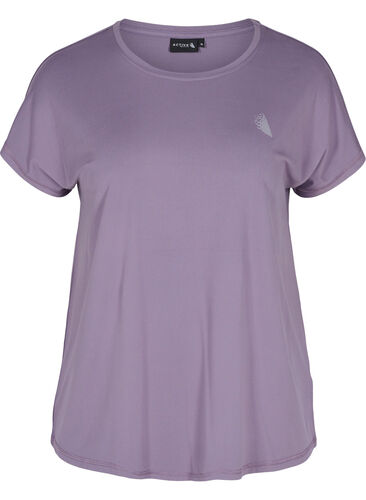 Ensfarget t-skjorte til trening, Purple Sage, Packshot image number 0