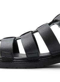Sandaler i skinn og med wide fit, Black, Model