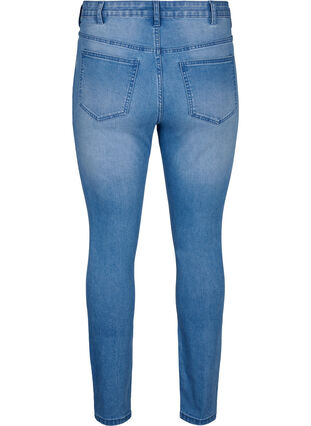 Amy jeans med supersmal passform og rippede detaljer, Blue denim, Packshot image number 1
