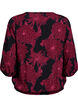 Viskose bluse med blomstertrykk og smocking, M&oslash;rk Bordeaux, Packshot image number 1