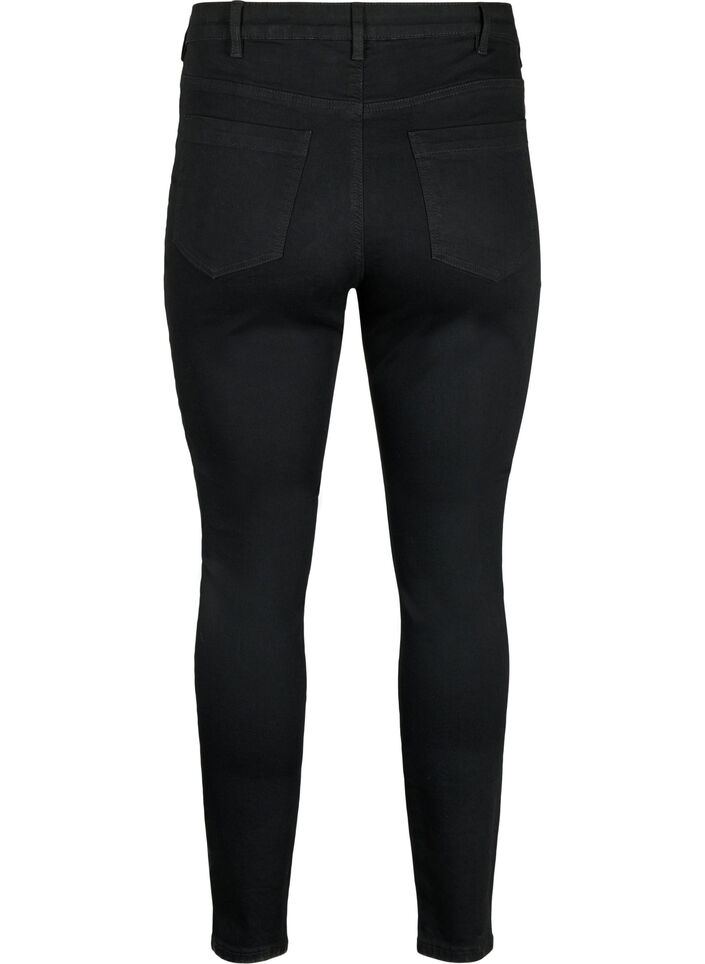 Amy jeans med h&oslash;y midje og supersmal passform, Svart, Packshot image number 1