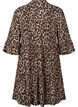 Kort A-linje kjole med leopardmønster, Brun, Packshot image number 1