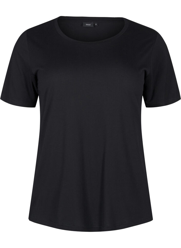 T-skjorte i ull og viskose, Black, Packshot image number 0