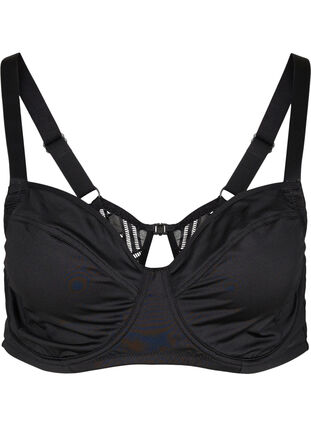 Zizzi BH med bøyle og ryggdetaljer, Black, Packshot image number 0
