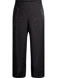 Loose fit bukser med paisleymønster og høy midje, Black