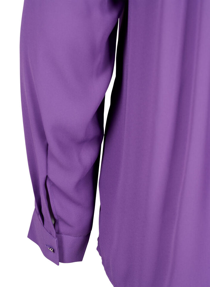 Bluse med lange ermer og rynker på ryggen, Pansy, Packshot image number 3