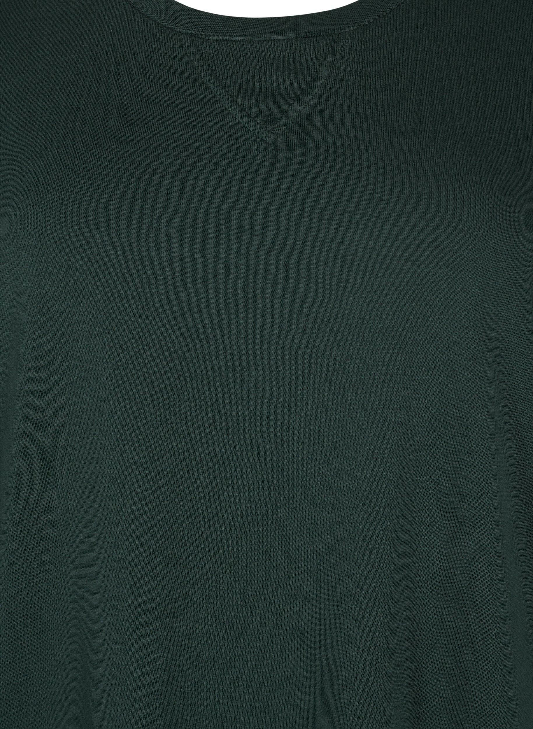 Zizzi Joggekjole i bomull med lommer, Gr&oslash;nn, Packshot image number 2