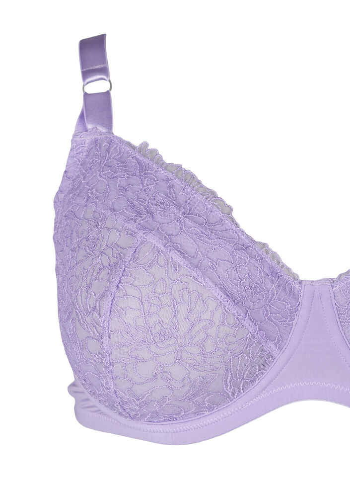 Heldekkende BH med blonder, Lilla, Packshot image number 2