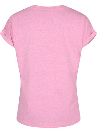 Melert T-skjorte med korte ermer, Rosebloom Mél, Packshot image number 1