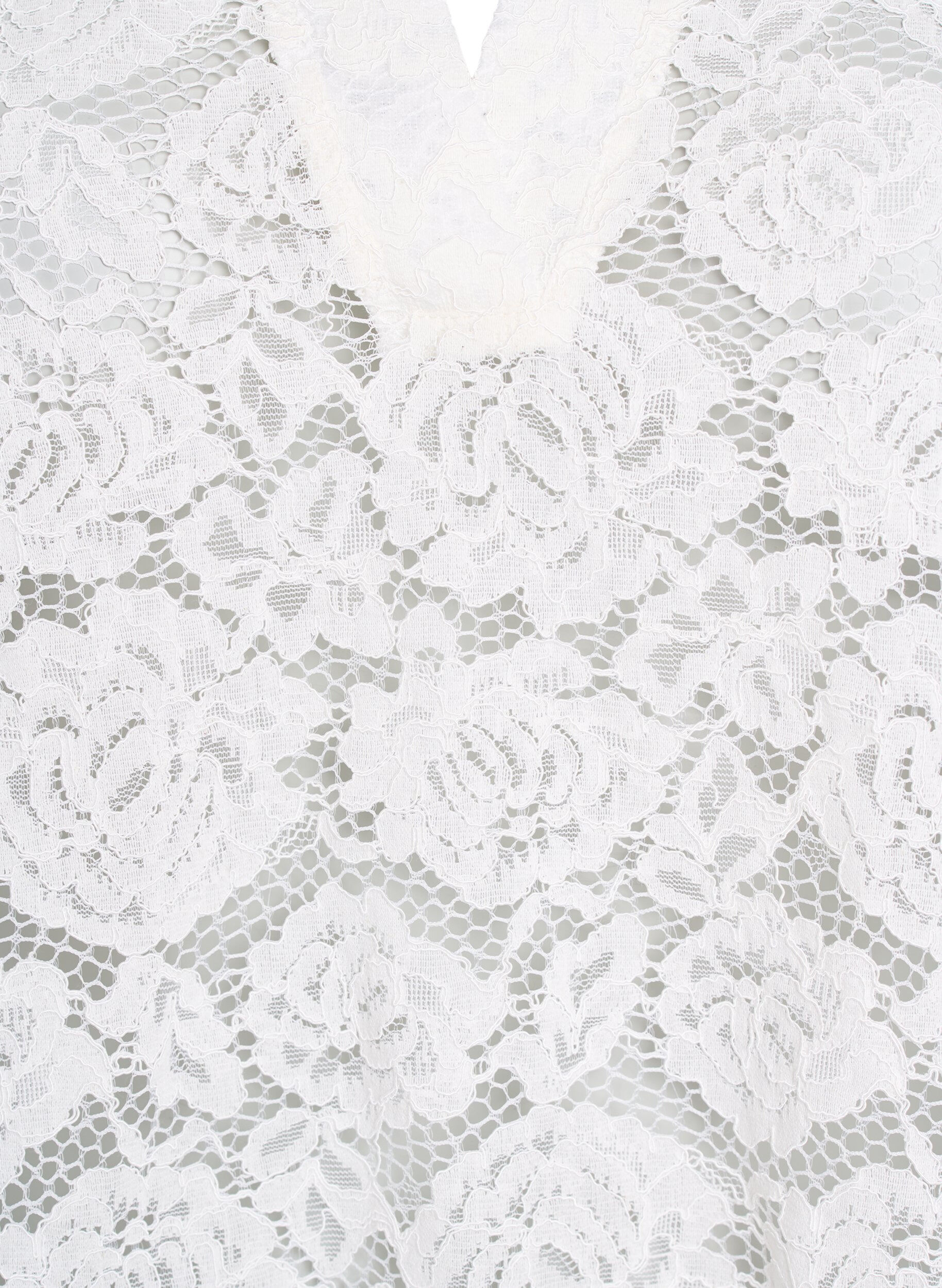 Zizzi Blondebluse med krage og V-hals, Vanilje, Packshot image number 2