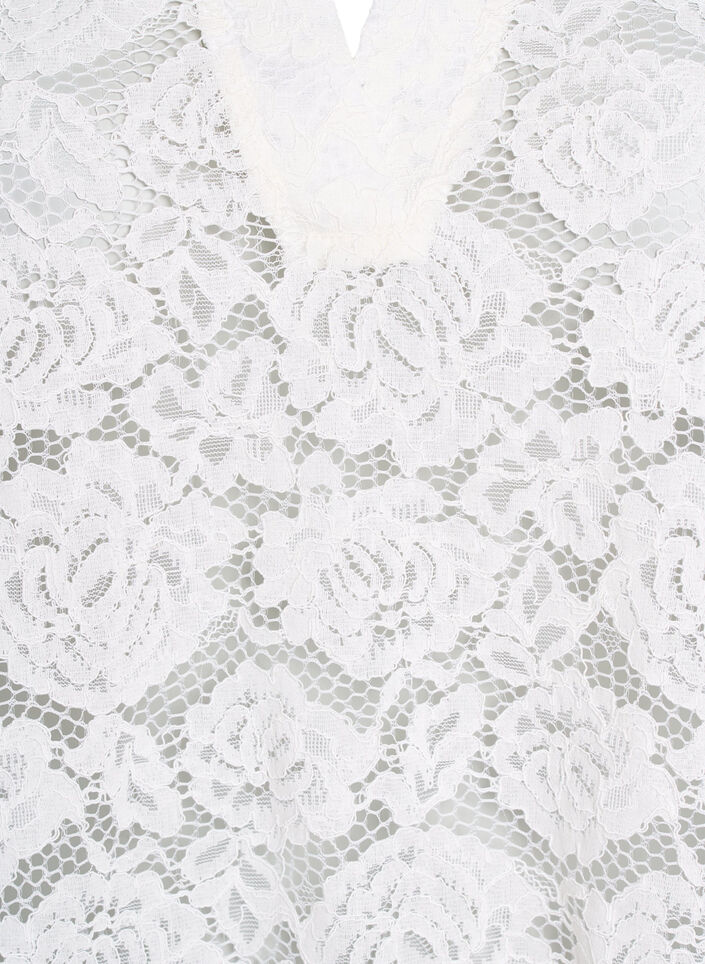 Blondebluse med krage og V-hals, Vanilje, Packshot image number 2